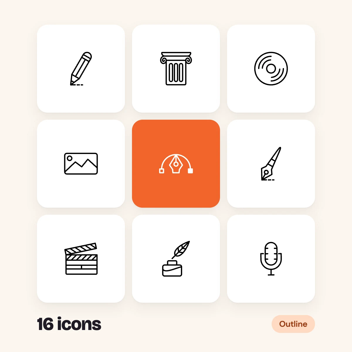 Art and Design Outline Glyphs