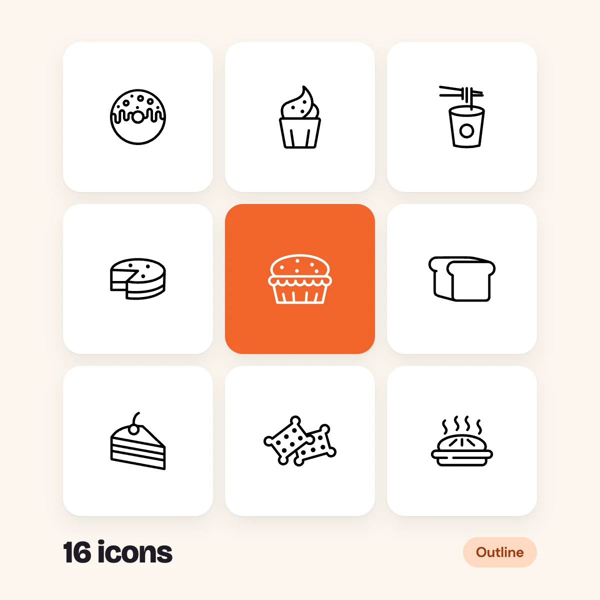 Bakery Outline Glyphs