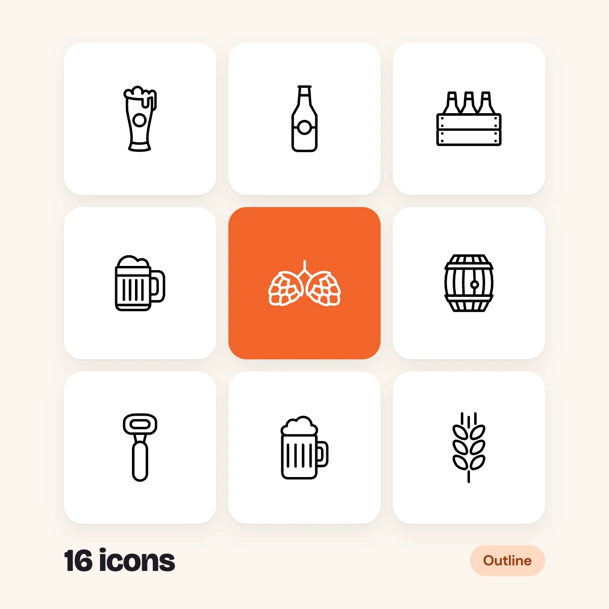 Beer Outline Glyphs Vol. 1