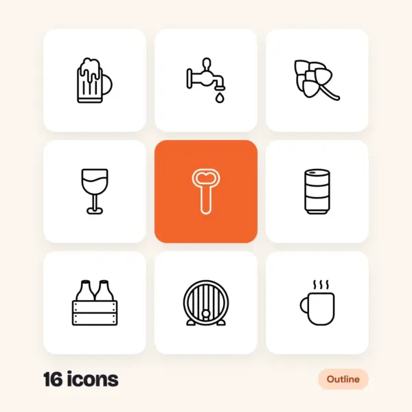 Beer Outline Glyphs Vol. 2