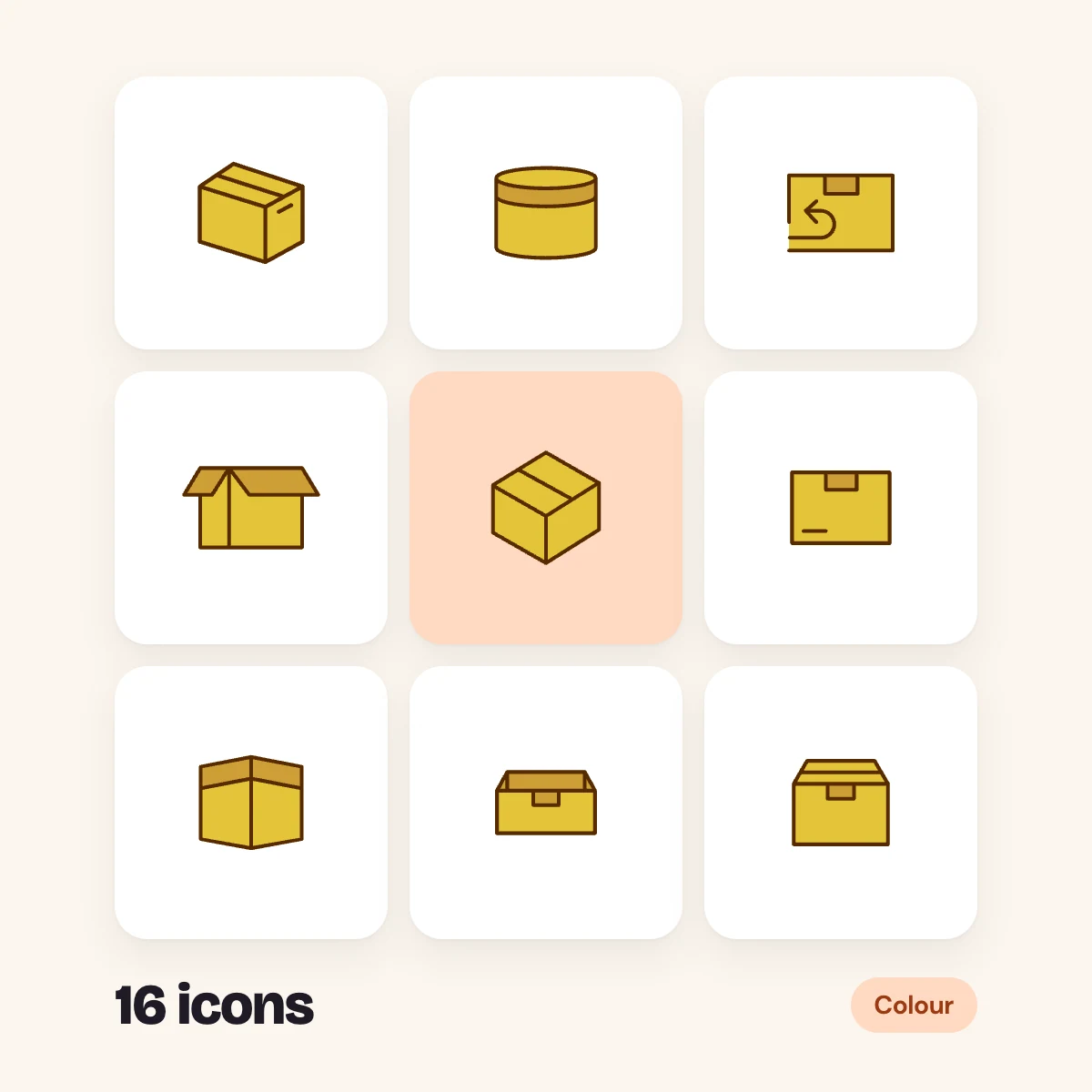 Boxes and Packaging Colour Glyphs Vol. 1