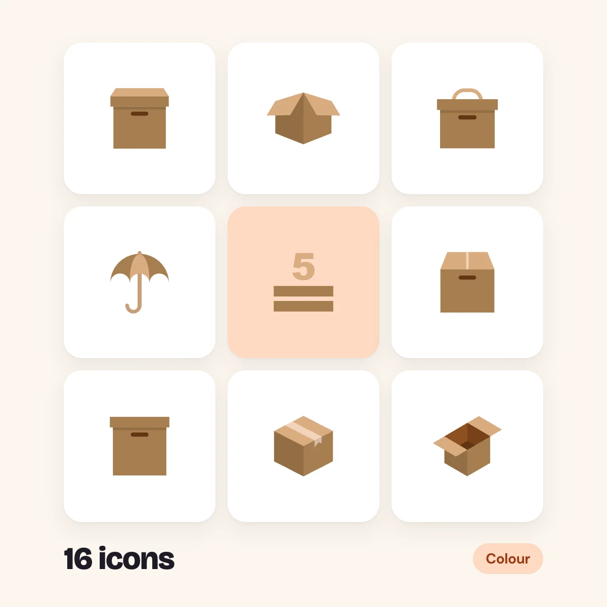 Boxes and Packaging Colour Glyphs Vol. 2