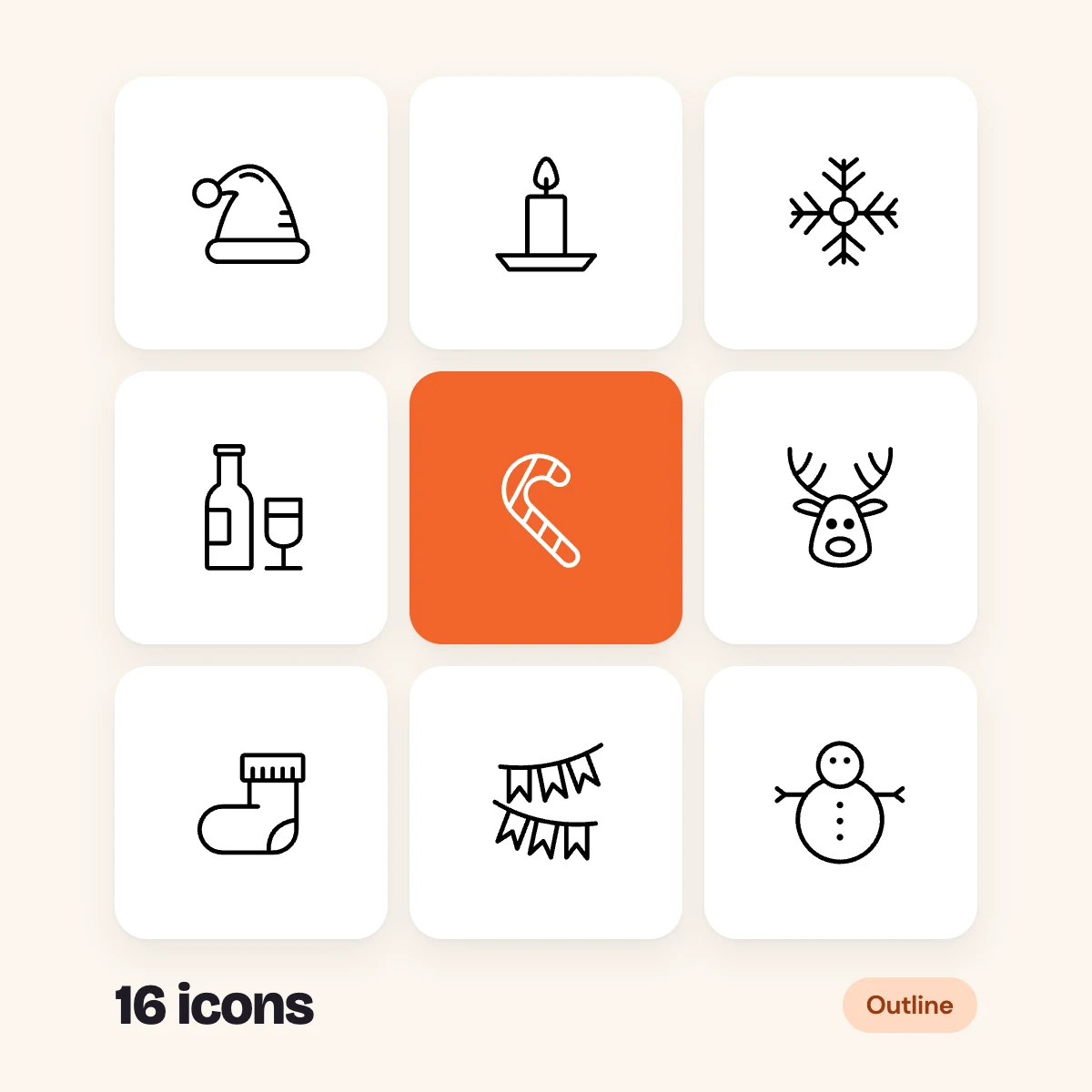 Christmas Outline Glyphs Vol. 1