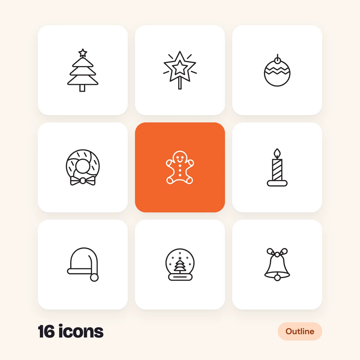 Christmas Outline Glyphs Vol. 2