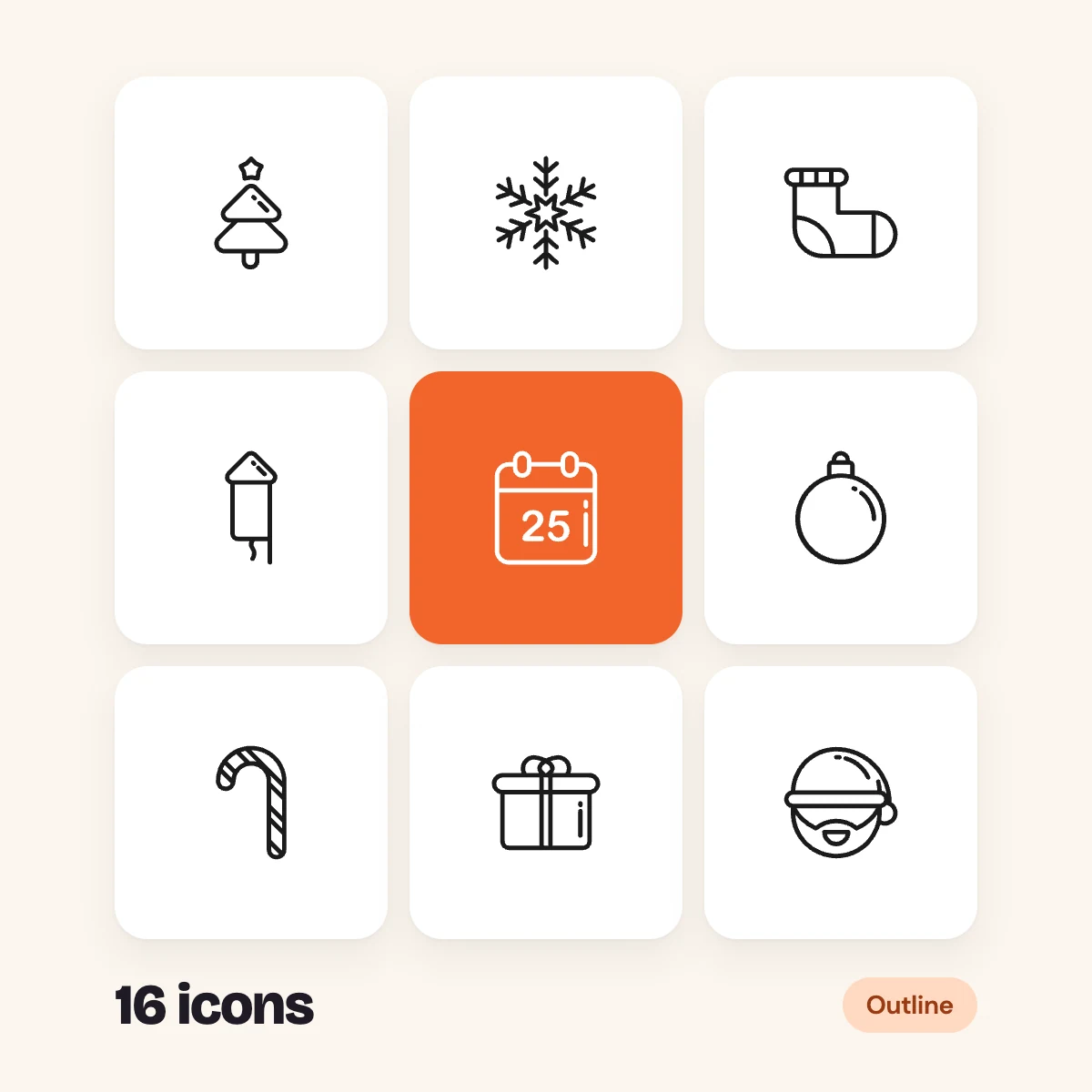 Christmas Outline Glyphs Vol. 3