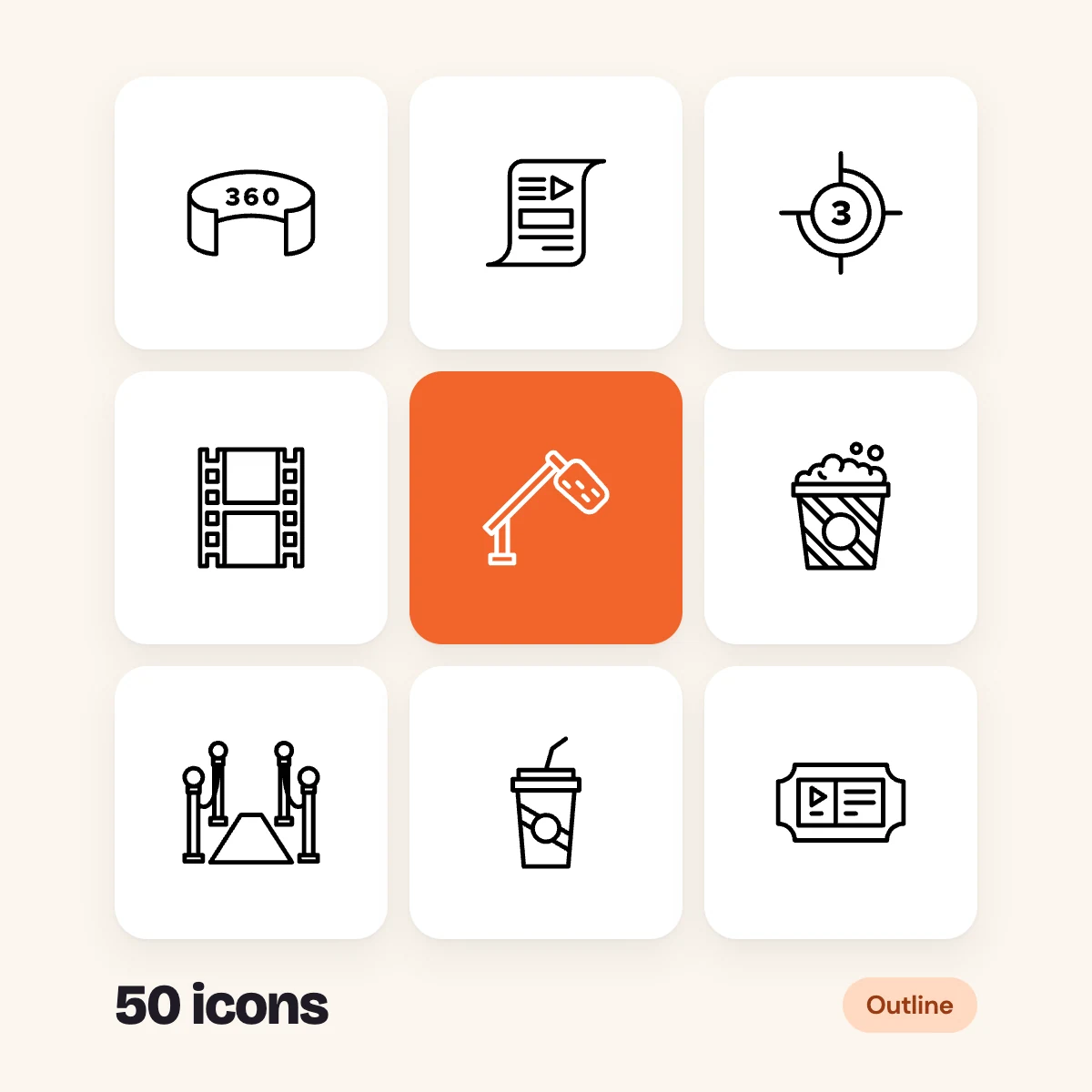 Cinema Outline Glyphs
