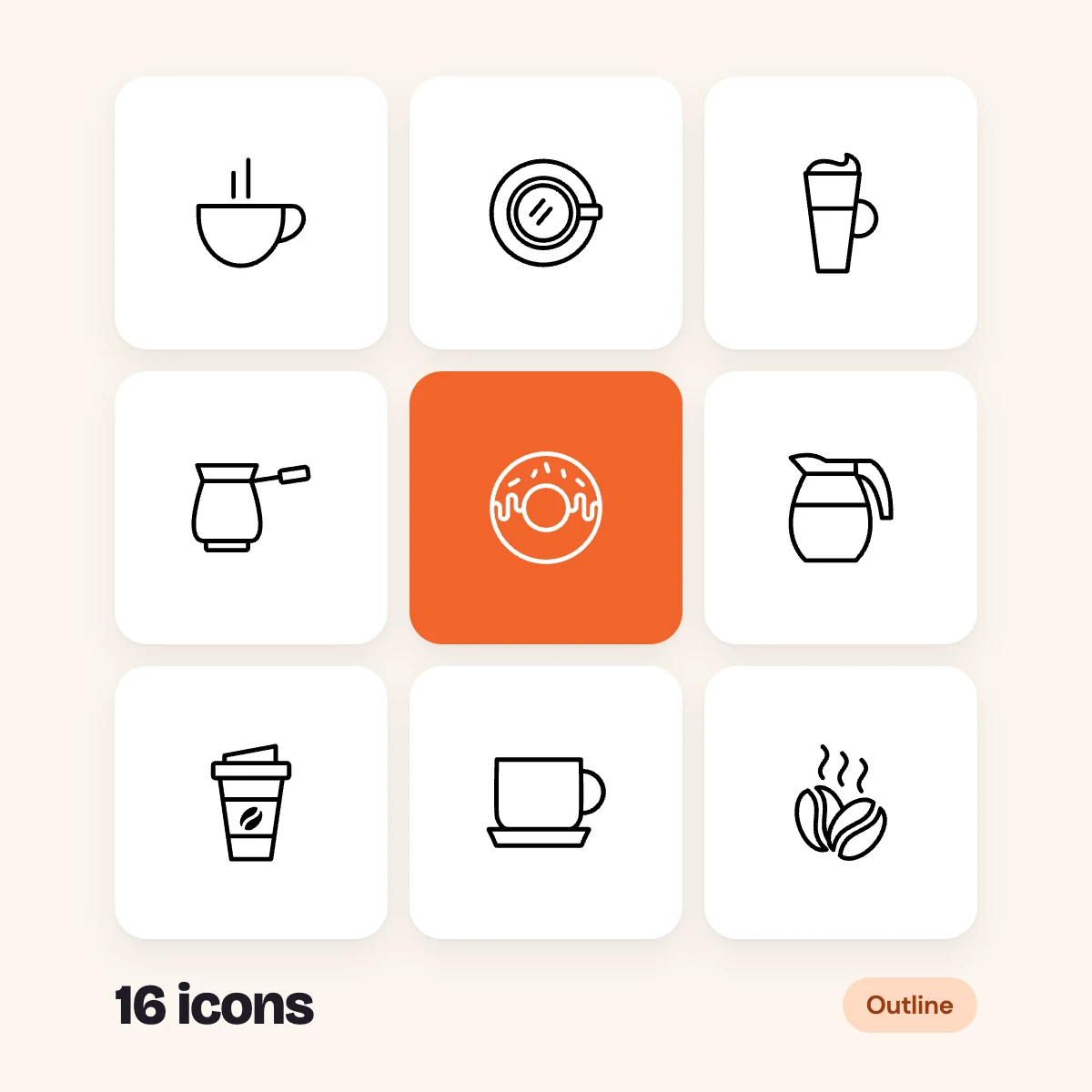 Coffee Outline Glyphs