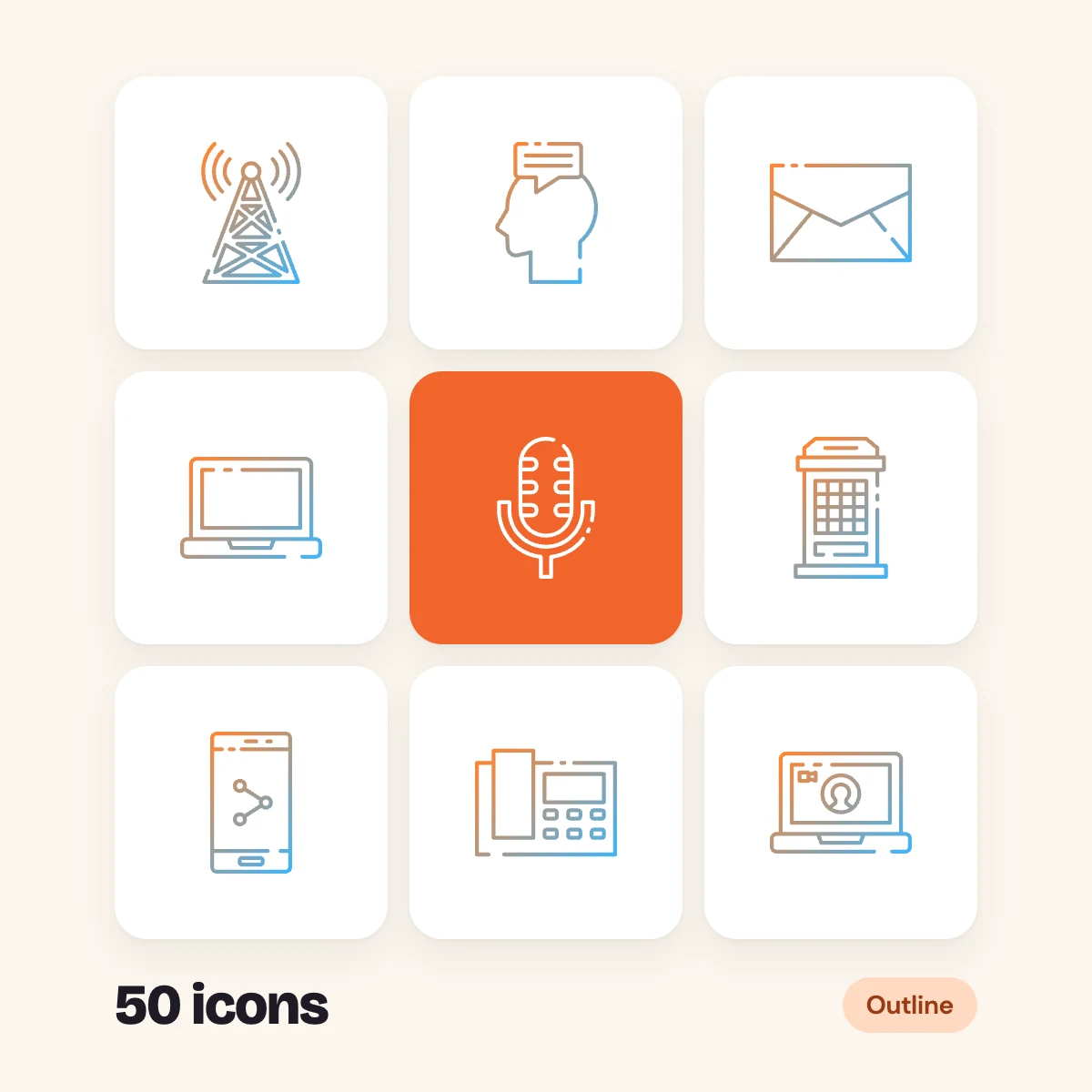 Communication Outline Glyphs