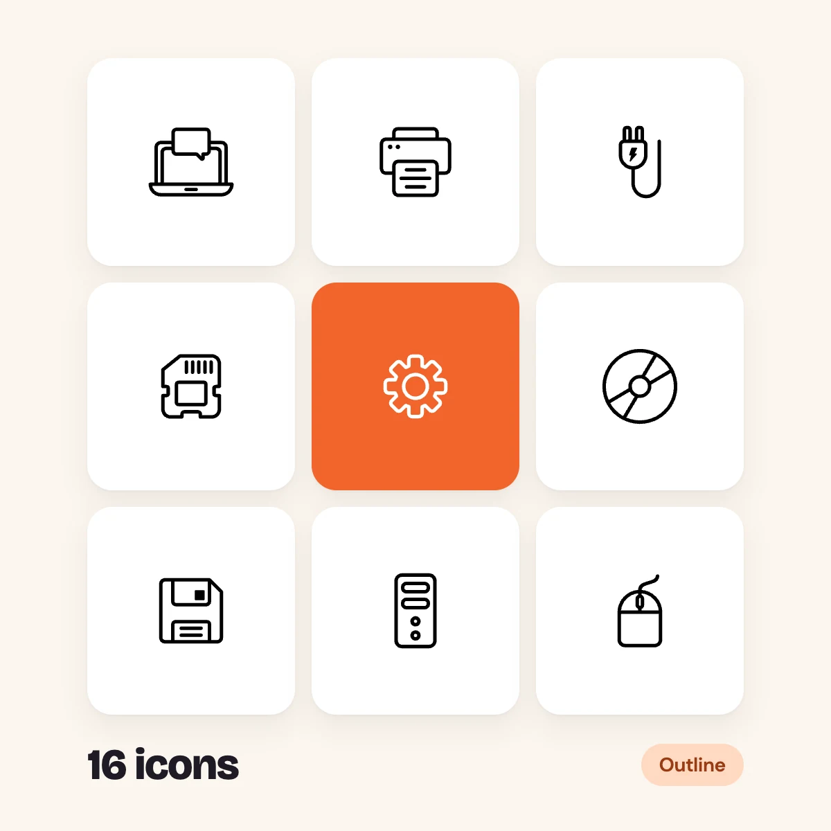 Computers Outline Glyphs Vol. 1