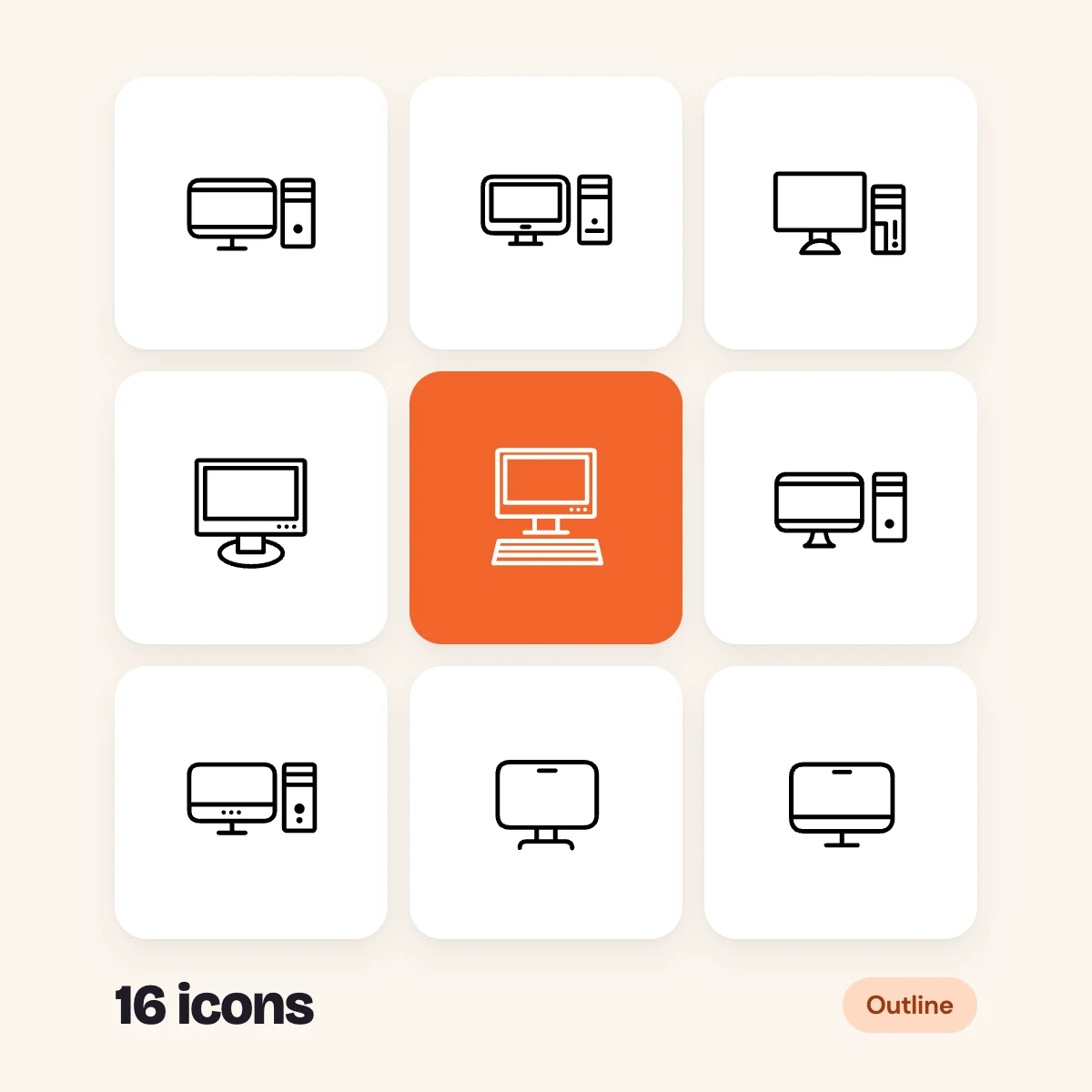 Computers Outline Glyphs Vol. 2