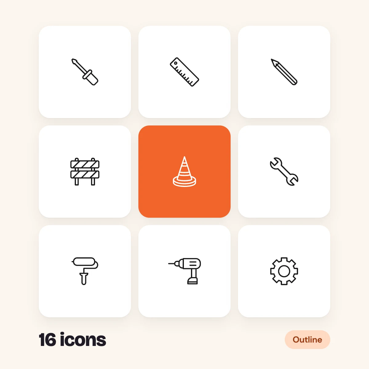 Construction Outline Glyphs Vol. 1