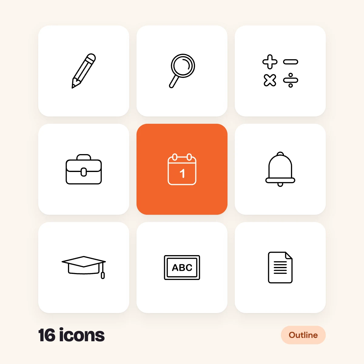 Education Outline Glyphs