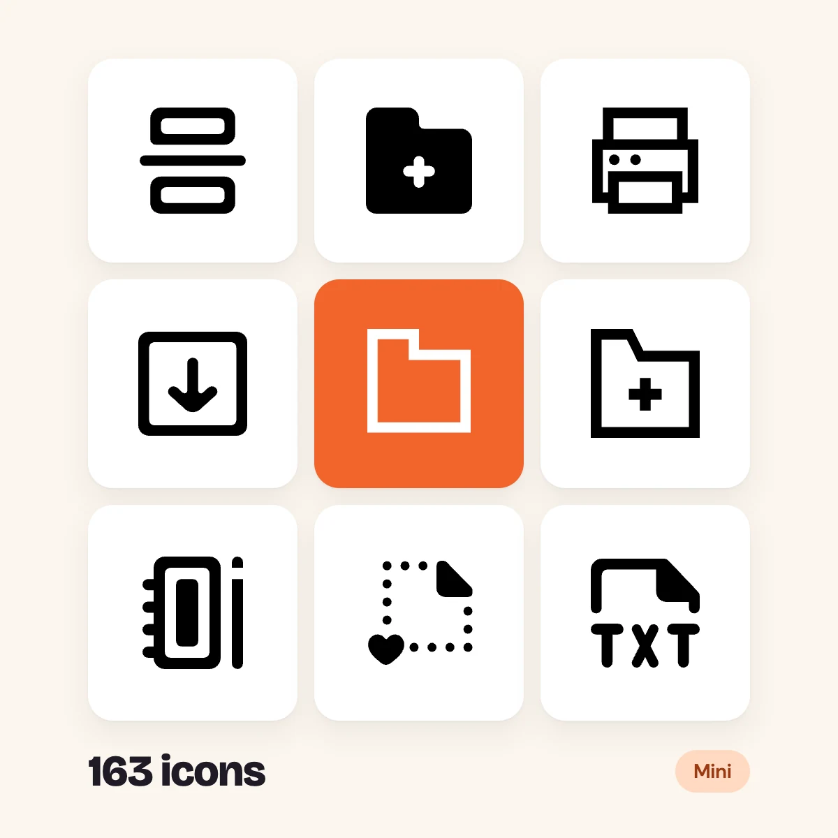 Files and Folders Mini Glyphs
