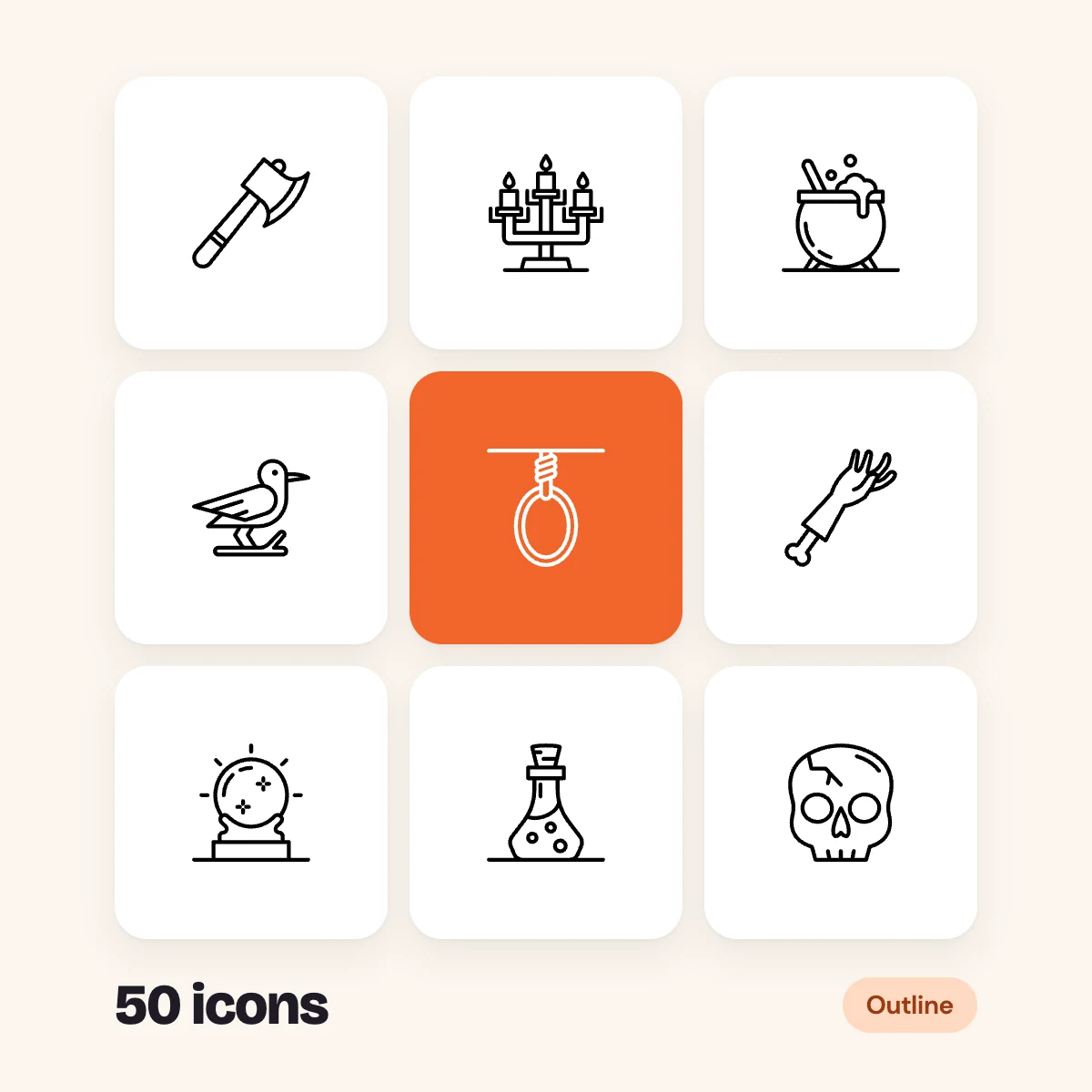 Halloween Outline Glyphs