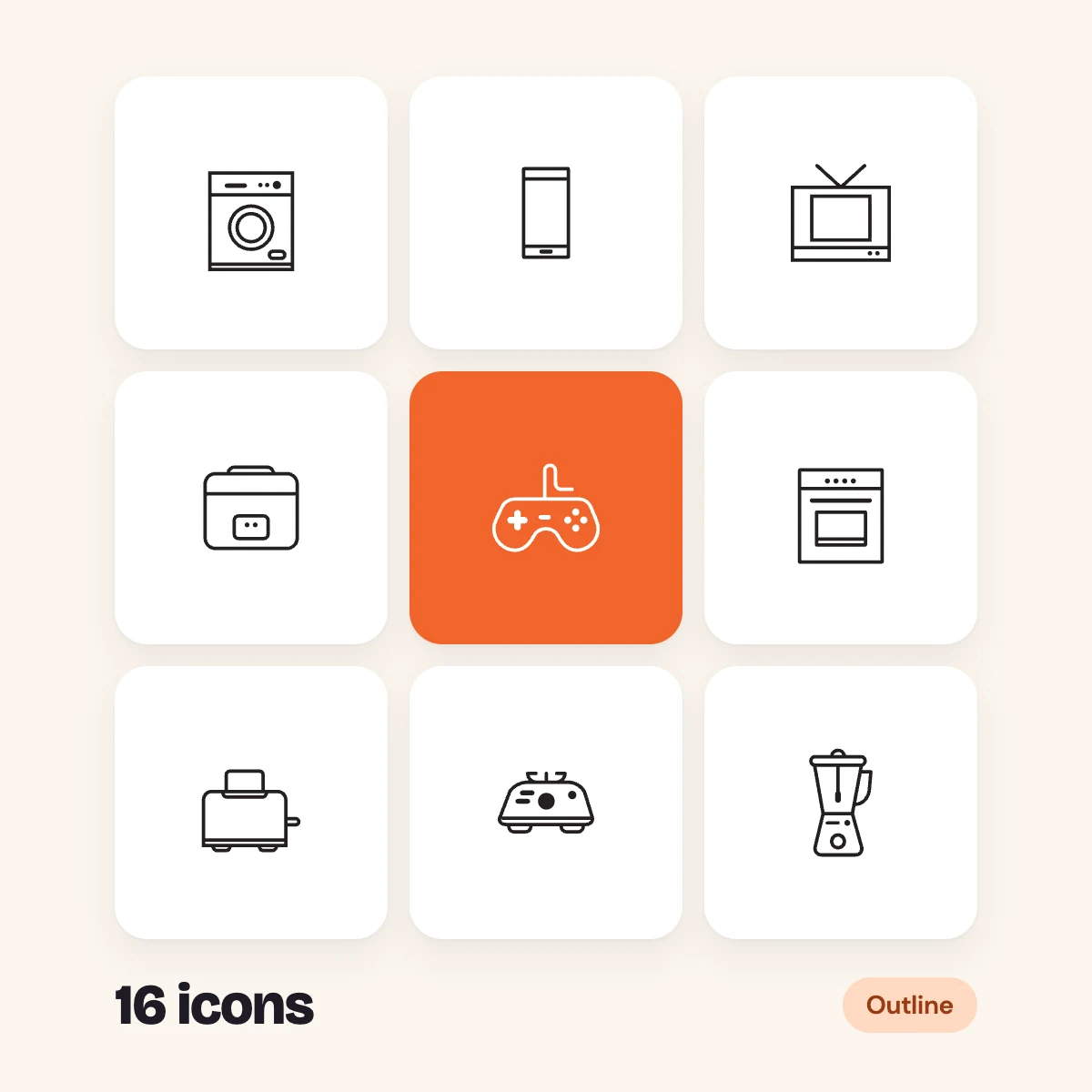 Home Appliances Outline Glyphs