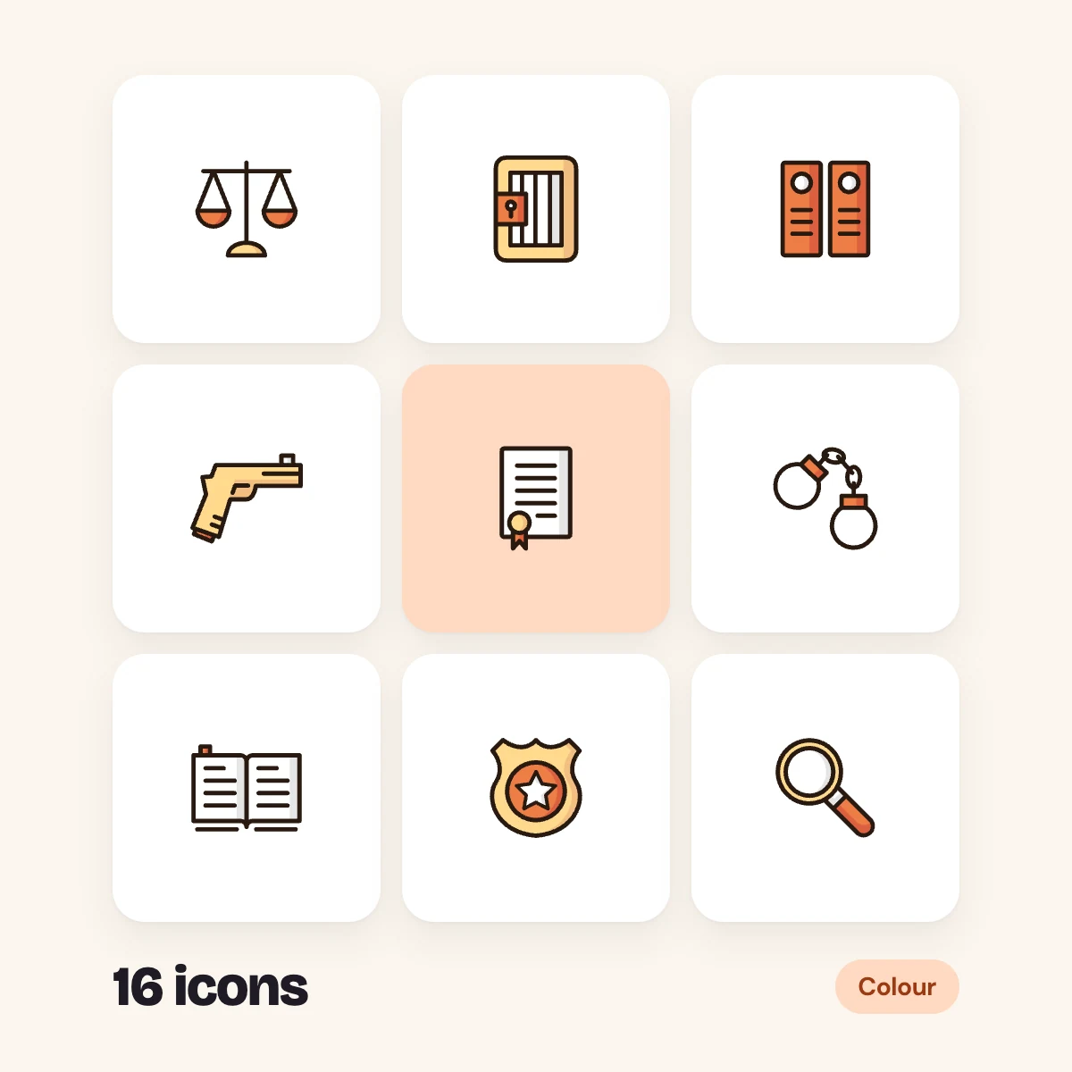 Law and Legal Colour Glyphs