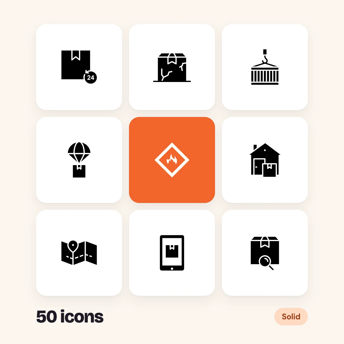 Logistics Solid Glyphs