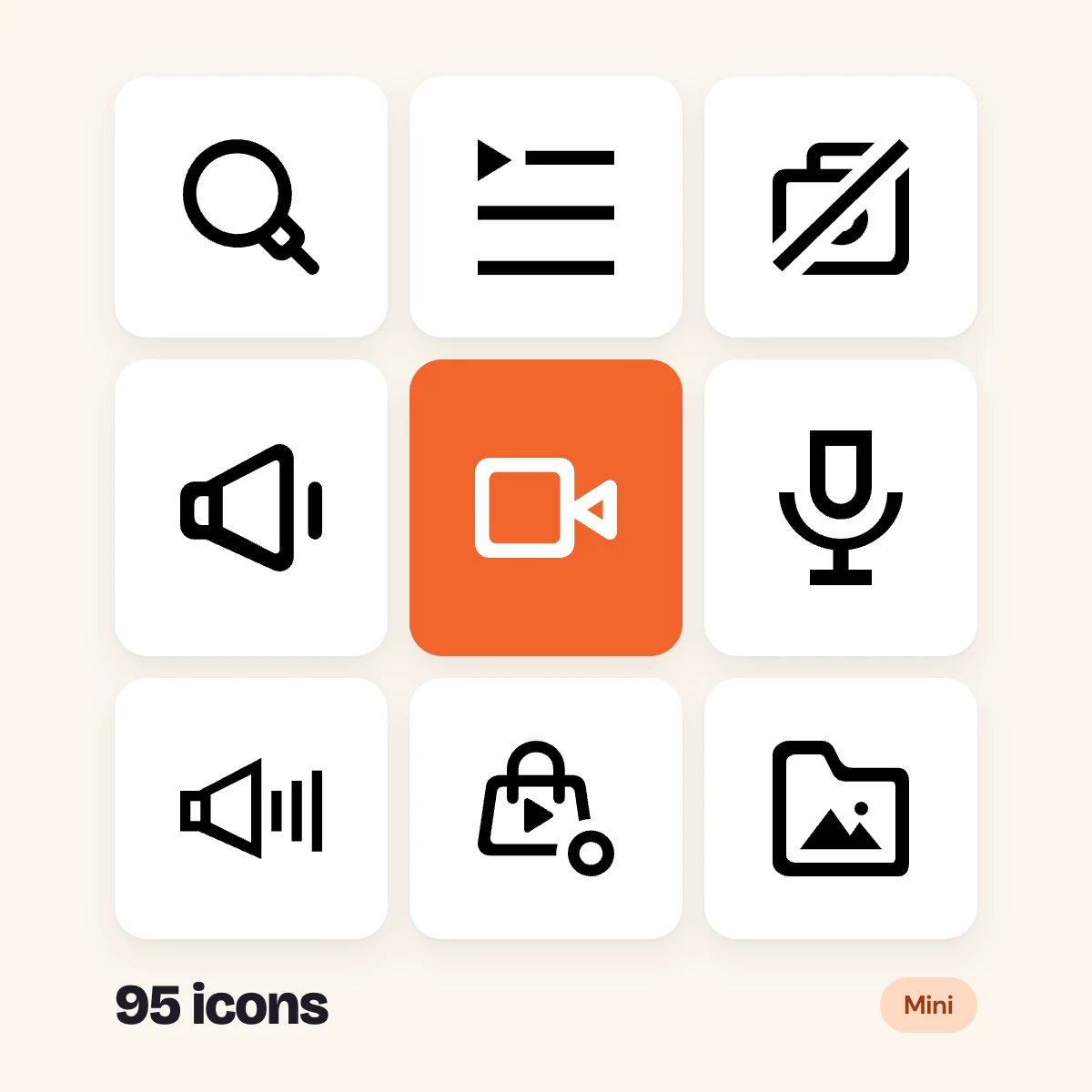 Media Player Mini Glyphs