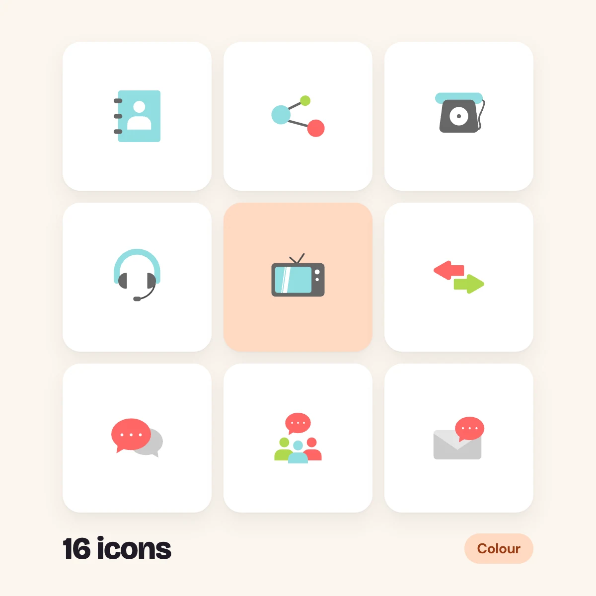 Messaging and Contact Colour Glyphs