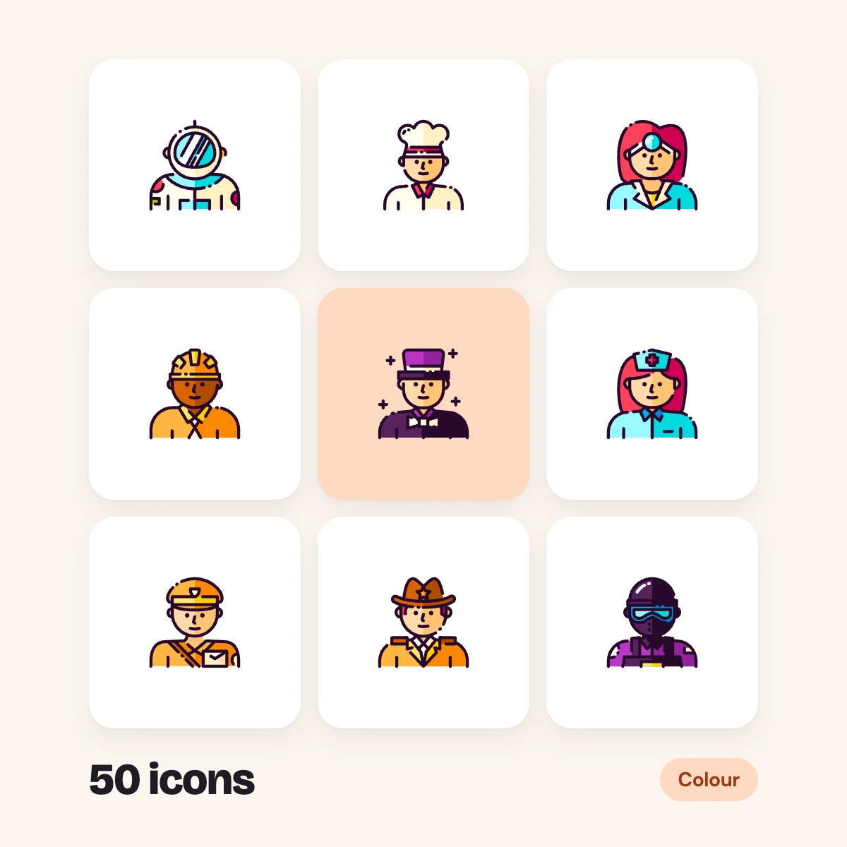Profession Avatars Colour Glyphs