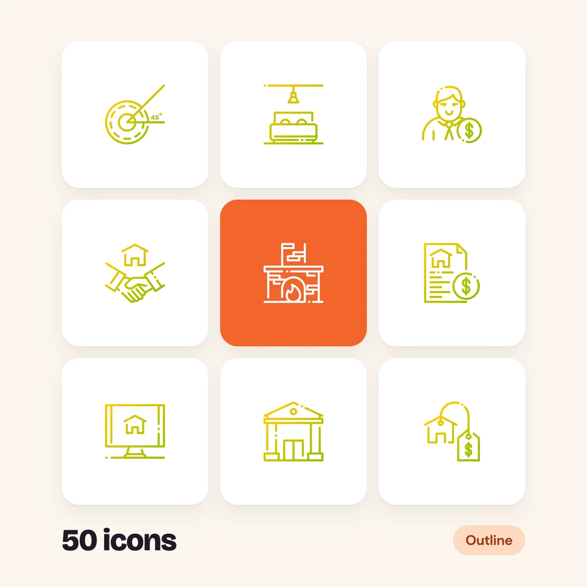 Real Estate Outline Glyphs