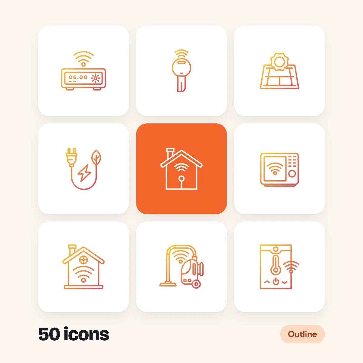 Smart Home Outline Glyphs