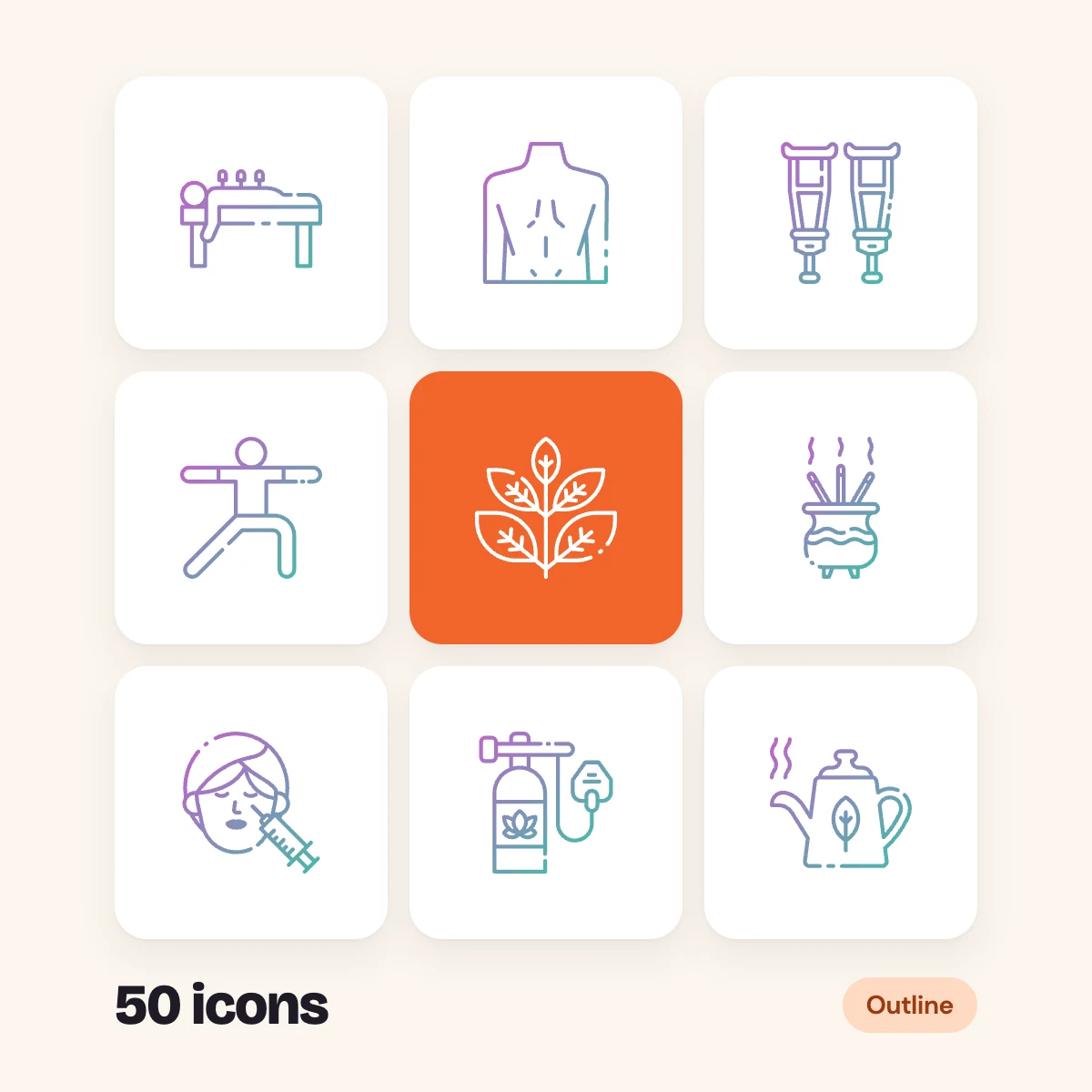 Spa and Therapy Outline Glyphs