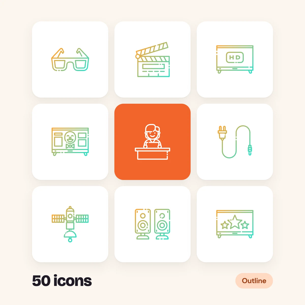 Television Outline Glyphs