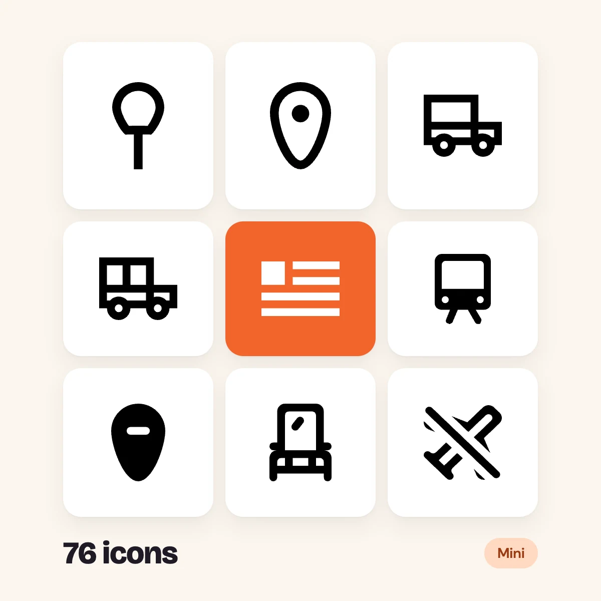 Travel and Maps Mini Glyphs