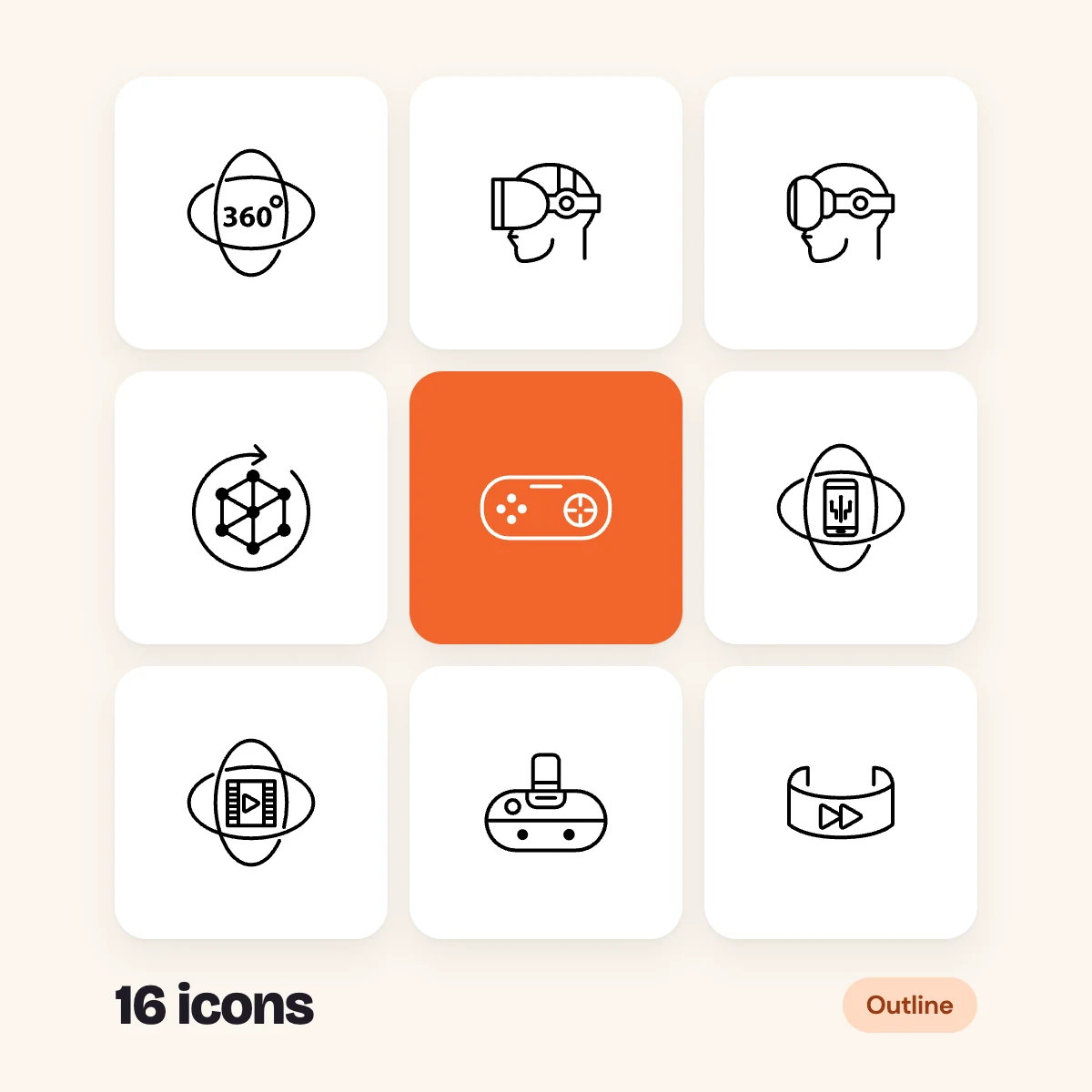 Virtual Reality Outline Glyphs